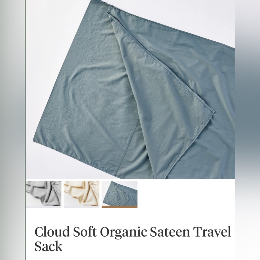 Coyuchi Oragnic Sateen Travel Sack - Grey